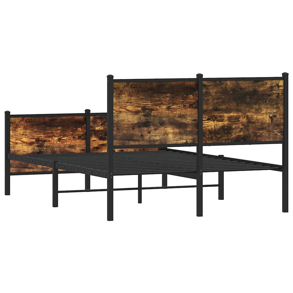 Giroletto senza Materasso in Metallo Rovere Fumo 120x190 cm | homemem39
