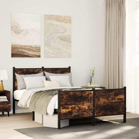 Giroletto senza Materasso in Metallo Rovere Fumo 120x190 cm | homemem39