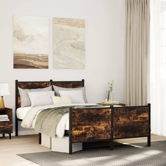 Giroletto senza Materaso in Metallo Rovere Fumo 120x200 cm | homemem39