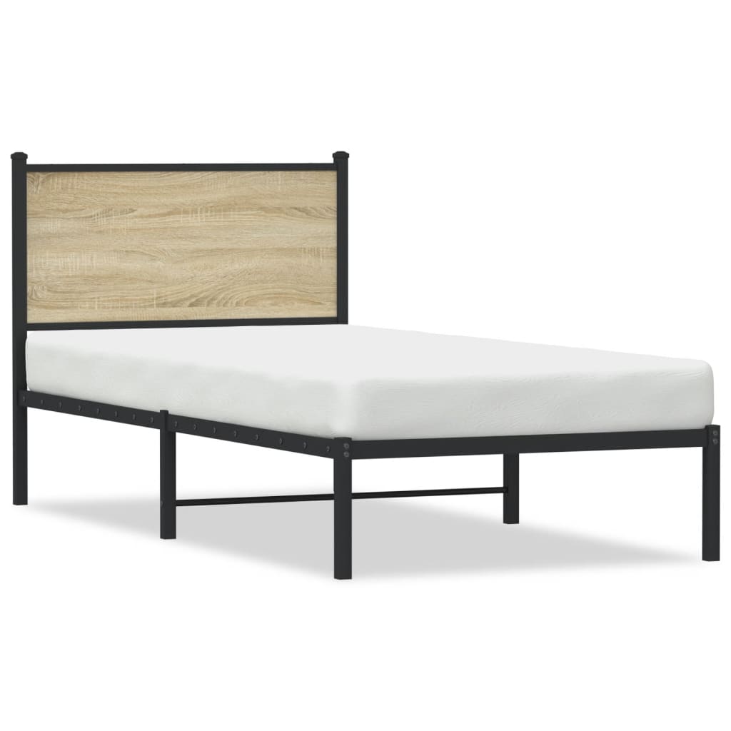 Giroletto senza Materaso in Metallo Rovere Sonoma 75x190 cm | homemem39