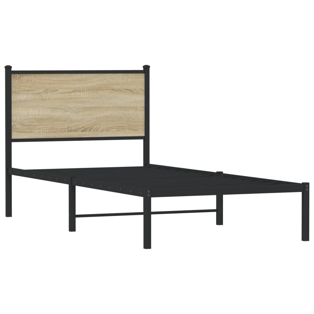Giroletto senza Materaso in Metallo Rovere Sonoma 75x190 cm | homemem39