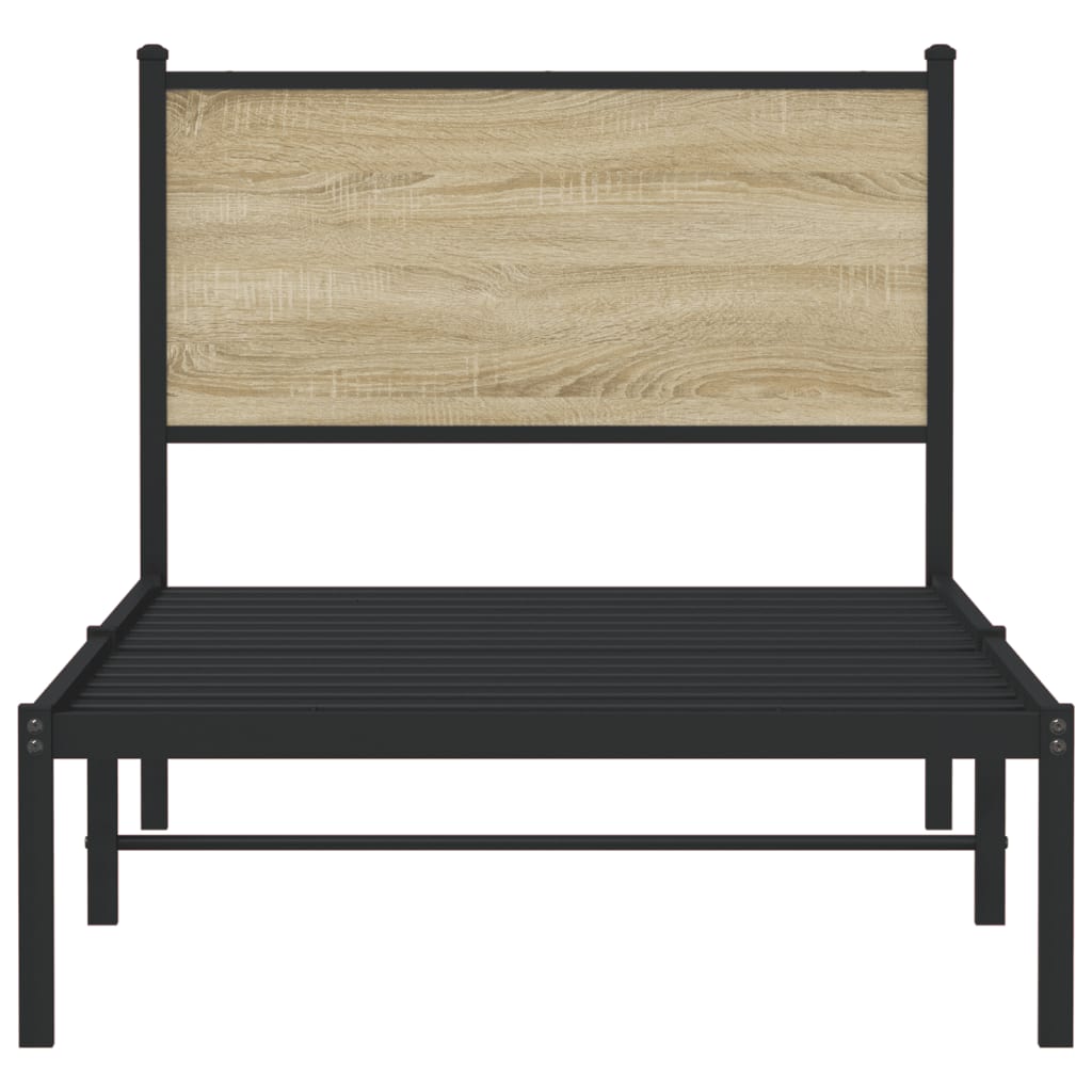 Giroletto senza Materaso in Metallo Rovere Sonoma 75x190 cm | homemem39