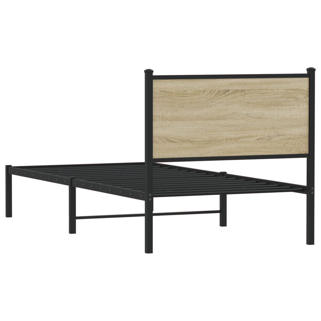 Giroletto senza Materaso in Metallo Rovere Sonoma 75x190 cm | homemem39