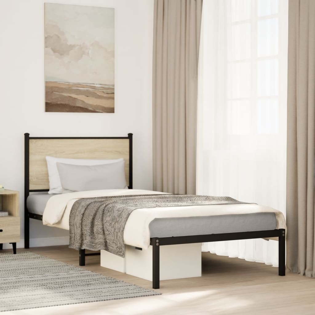 Giroletto senza Materaso in Metallo Rovere Sonoma 75x190 cm | homemem39