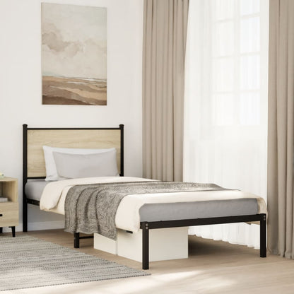 Giroletto senza Materaso in Metallo Rovere Sonoma 75x190 cm | homemem39