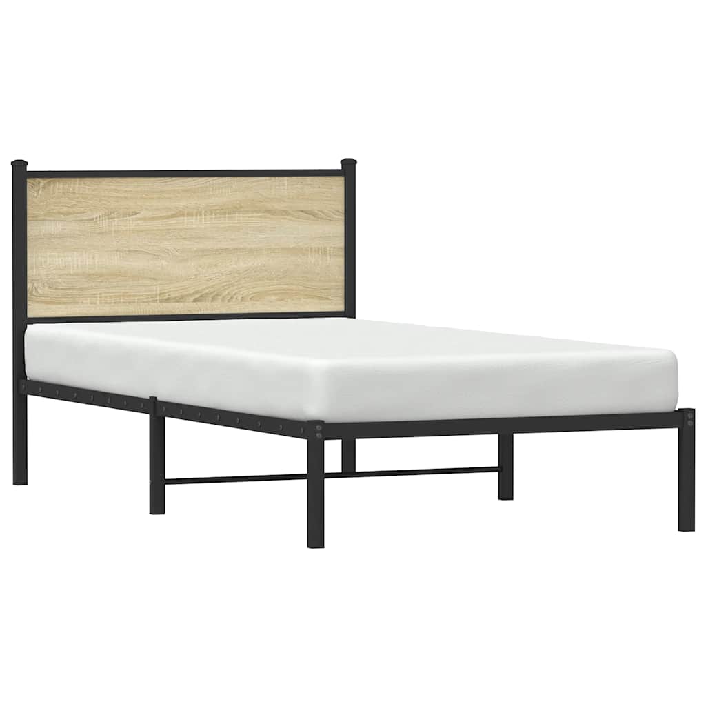 Giroletto senza Materaso in Metallo Rovere Sonoma 100x190 cm