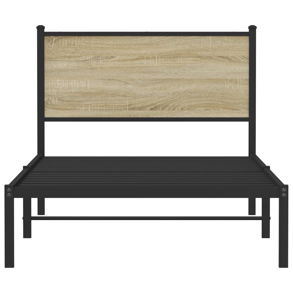 Giroletto senza Materaso in Metallo Rovere Sonoma 100x190 cm