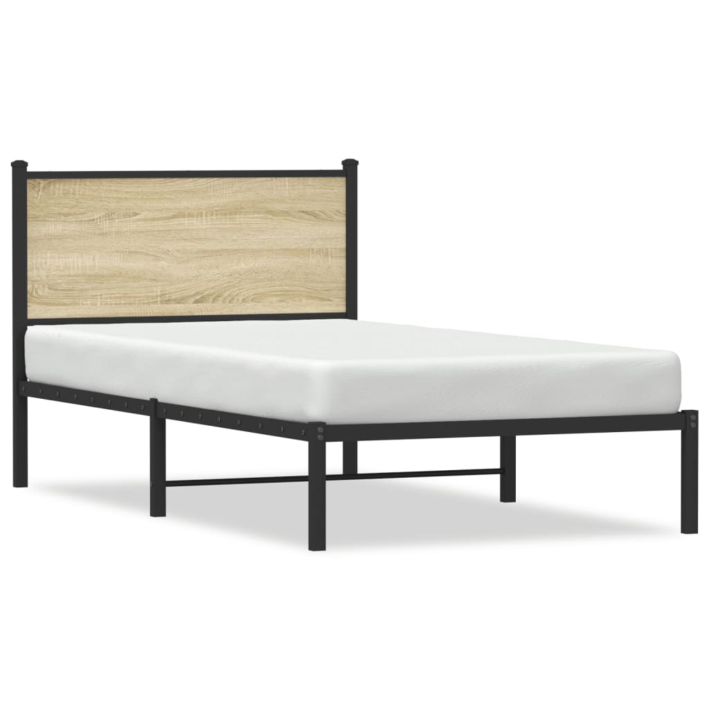 Giroletto senza Materaso in Metallo Rovere Sonoma 100x200 cm