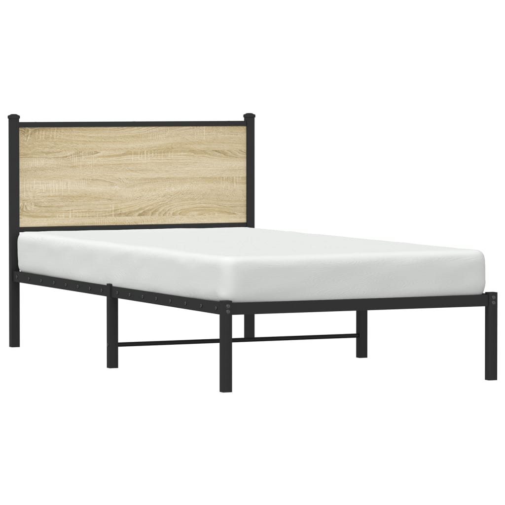 Giroletto senza Materaso in Metallo Rovere Sonoma 100x200 cm