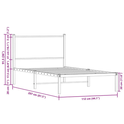 Giroletto senza Materaso in Metallo Rovere Sonoma 107x203 cm | homemem39