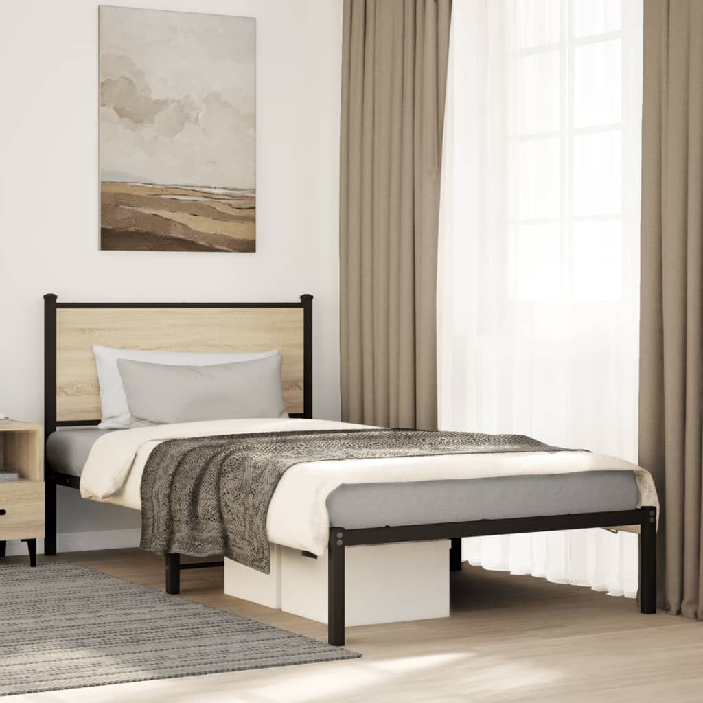 Giroletto senza Materaso in Metallo Rovere Sonoma 107x203 cm | homemem39