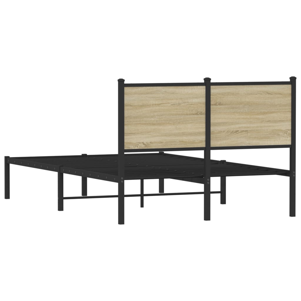 Giroletto senza Materaso in Metallo Rovere Sonoma 120x200 cm | homemem39