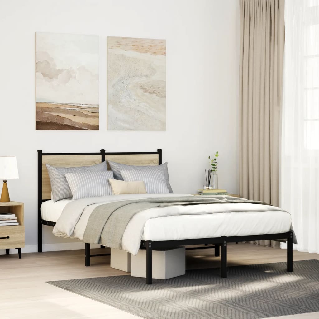 Giroletto senza Materaso in Metallo Rovere Sonoma 120x200 cm | homemem39