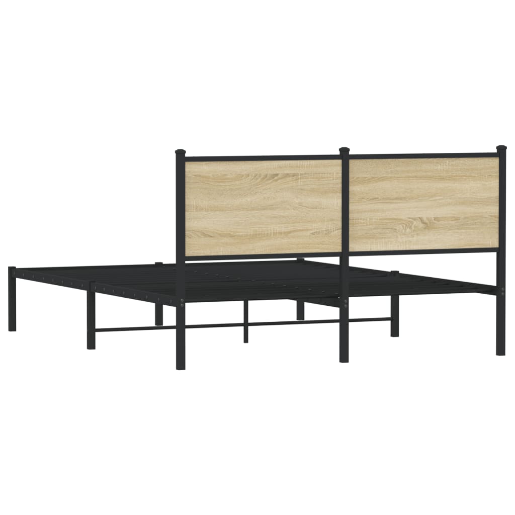 Giroletto senza Materaso in Metallo Rovere Sonoma 140x190 cm