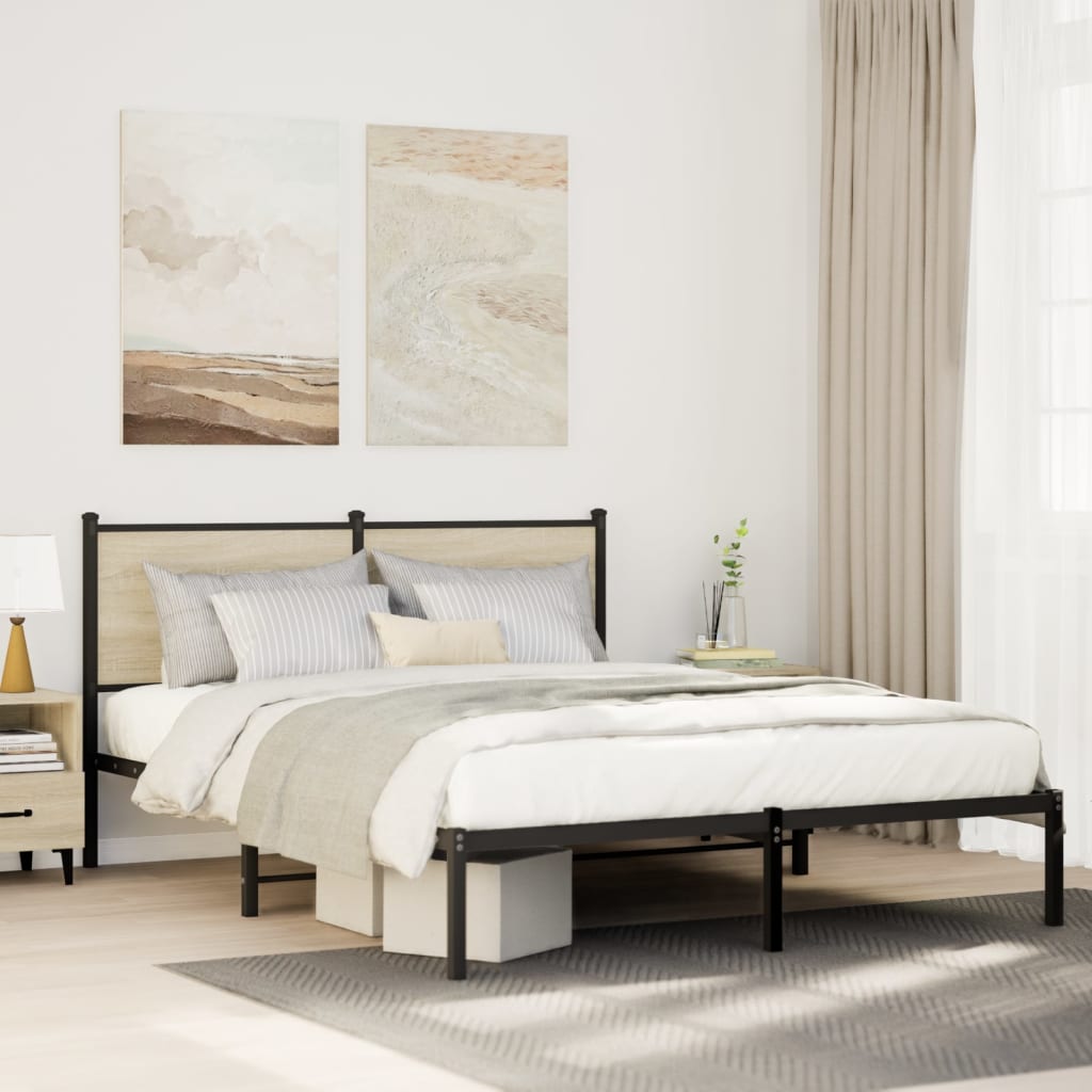 Giroletto senza Materaso in Metallo Rovere Sonoma 140x190 cm