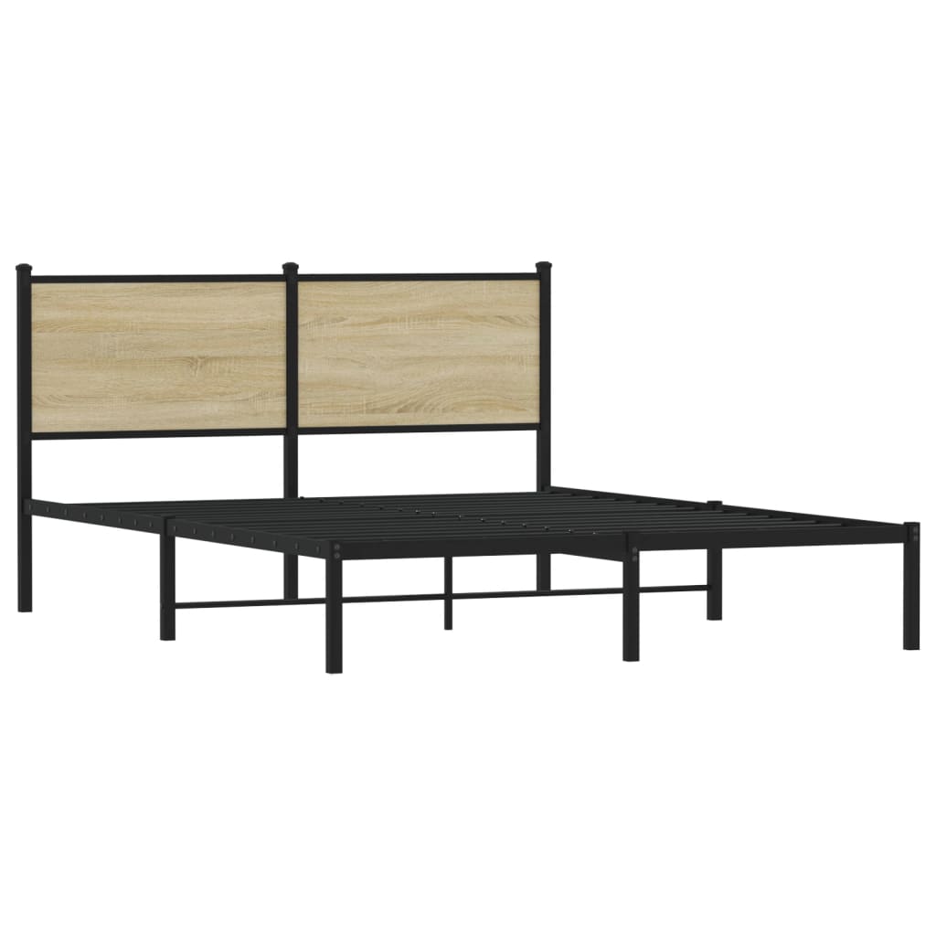 Giroletto senza Materaso in Metallo Rovere Sonoma 150x200 cm