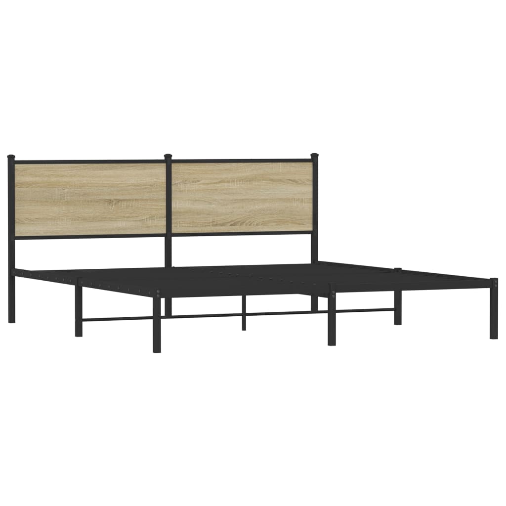 Giroletto senza Materaso in Metallo Rovere Sonoma 160x200 cm