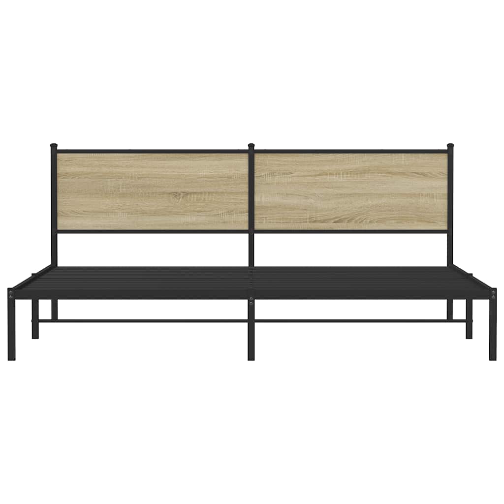 Giroletto senza Materaso in Metallo Rovere Sonoma 193x203 cm - homemem39