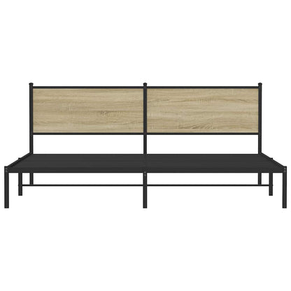 Giroletto senza Materaso in Metallo Rovere Sonoma 193x203 cm - homemem39