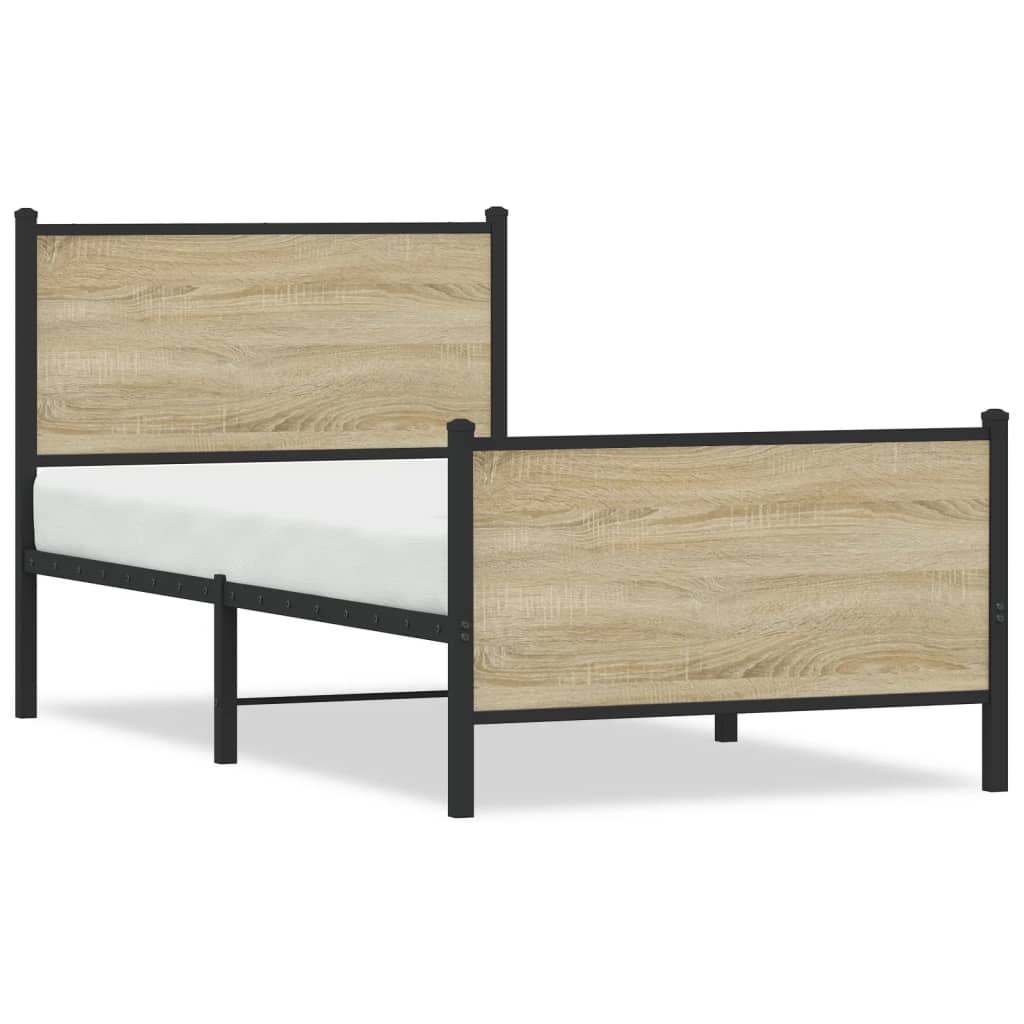 Giroletto senza Materaso in Metallo Rovere Sonoma 80x200 cm | homemem39
