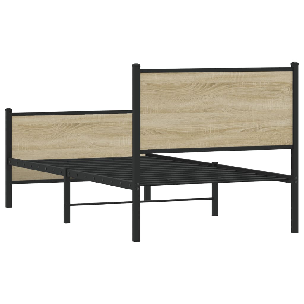 Giroletto senza Materaso in Metallo Rovere Sonoma 80x200 cm | homemem39