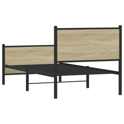 Giroletto senza Materaso in Metallo Rovere Sonoma 80x200 cm | homemem39