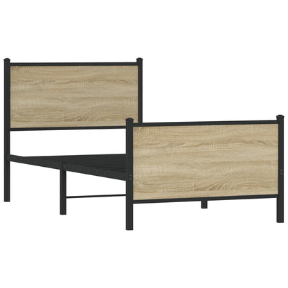 Giroletto senza Materaso in Metallo Rovere Sonoma 90x190 cm | homemem39
