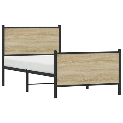 Giroletto senza Materaso in Metallo Rovere Sonoma 90x200 cm