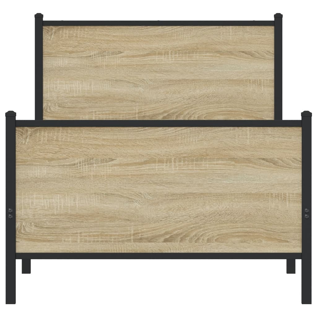 Giroletto senza Materaso in Metallo Rovere Sonoma 90x200 cm