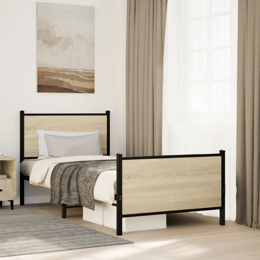 Giroletto senza Materaso in Metallo Rovere Sonoma 90x200 cm | homemem39