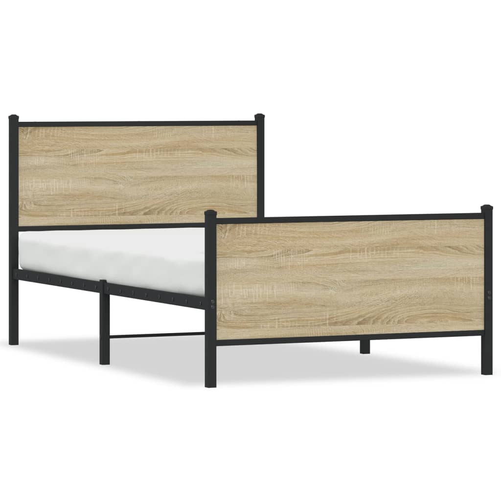 Giroletto senza Materaso in Metallo Rovere Sonoma 100x200 cm | homemem39