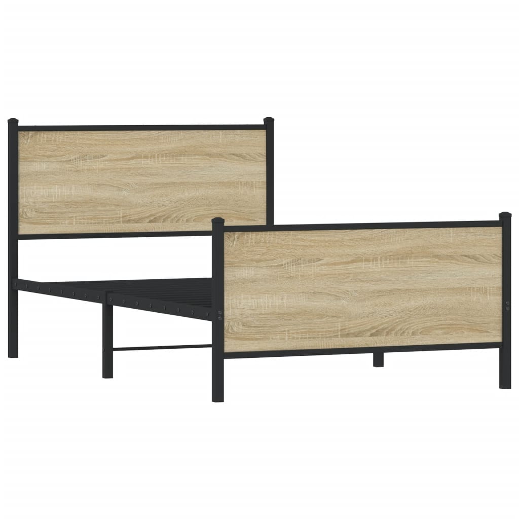 Giroletto senza Materaso in Metallo Rovere Sonoma 100x200 cm | homemem39