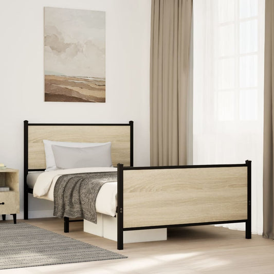 Giroletto senza Materaso in Metallo Rovere Sonoma 100x200 cm | homemem39