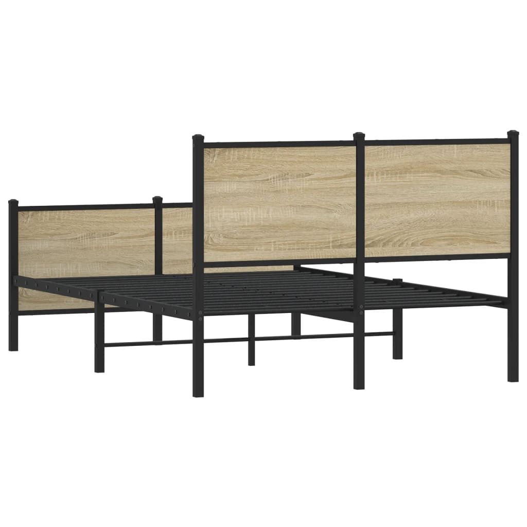 Giroletto senza Materaso in Metallo Rovere Sonoma 120x190 cm | homemem39