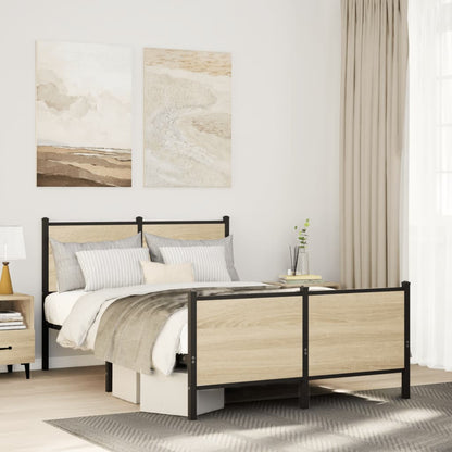 Giroletto senza Materaso in Metallo Rovere Sonoma 120x190 cm | homemem39