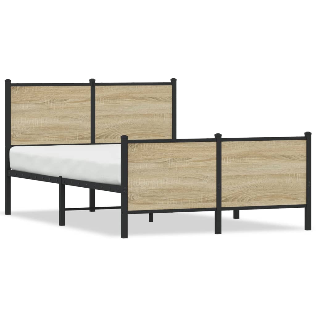 Giroletto senza Materaso in Metallo Rovere Sonoma 120x200 cm | homemem39