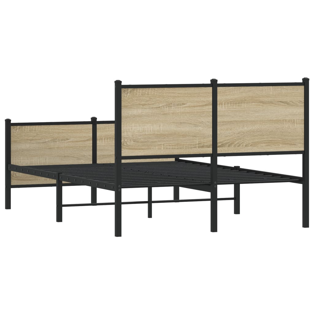 Giroletto senza Materaso in Metallo Rovere Sonoma 120x200 cm | homemem39