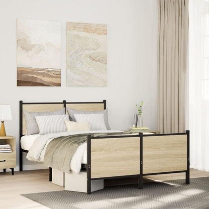 Giroletto senza Materaso in Metallo Rovere Sonoma 120x200 cm | homemem39