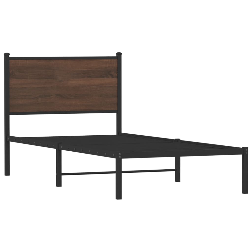 Giroletto senza Materasso in Metallo Rovere Marrone 75x190 cm | homemem39
