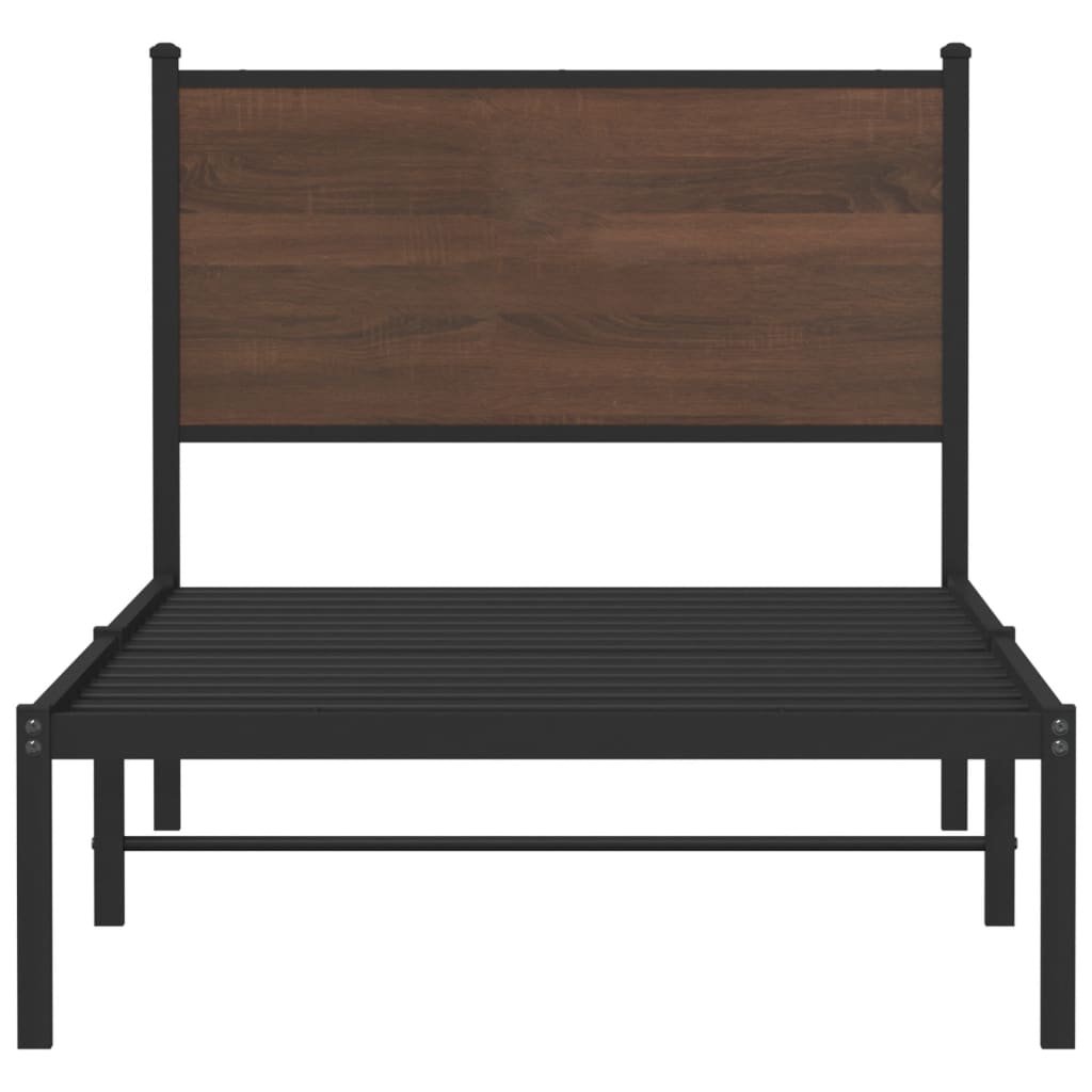 Giroletto senza Materasso in Metallo Rovere Marrone 90x200 cm | homemem39