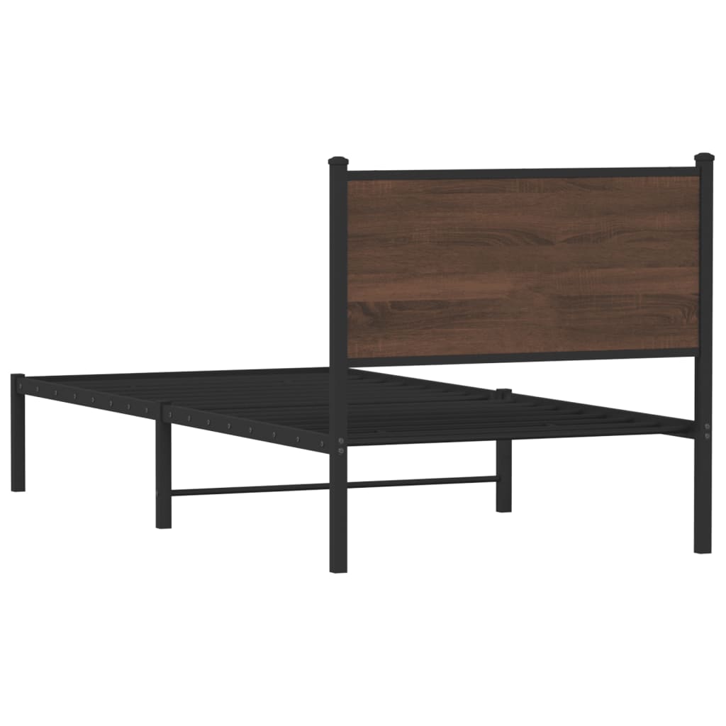 Giroletto senza Materasso in Metallo Rovere Marrone 90x200 cm | homemem39