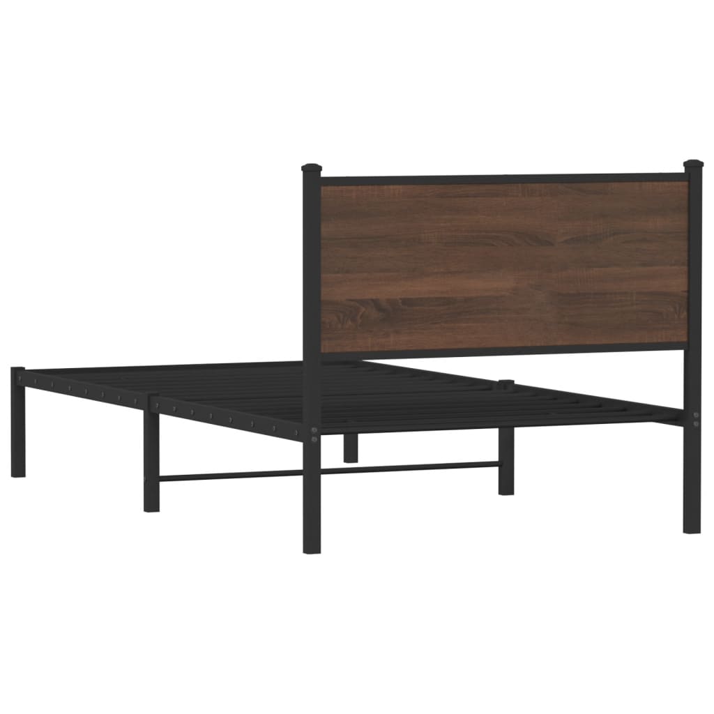 Giroletto senza Materasso in Metallo Rovere Marrone 100x190 cm | homemem39