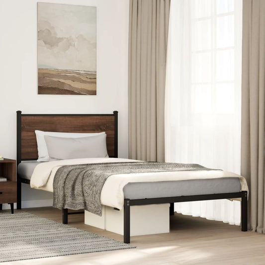 Giroletto senza Materasso in Metallo Rovere Marrone 100x190 cm | homemem39