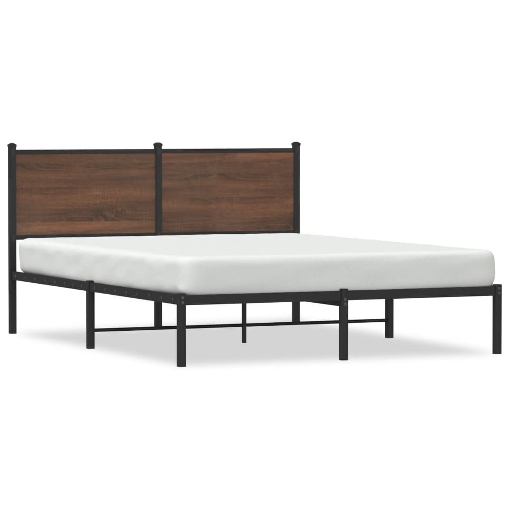 Giroletto senza Materasso in Metallo Rovere Marrone 140x200 cm | homemem39