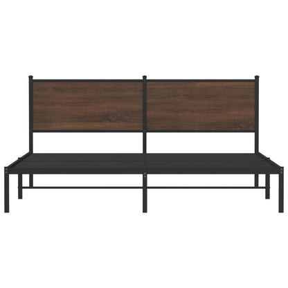 Giroletto senza Materaso in Metallo Rovere Marrone 160x200 cm - homemem39