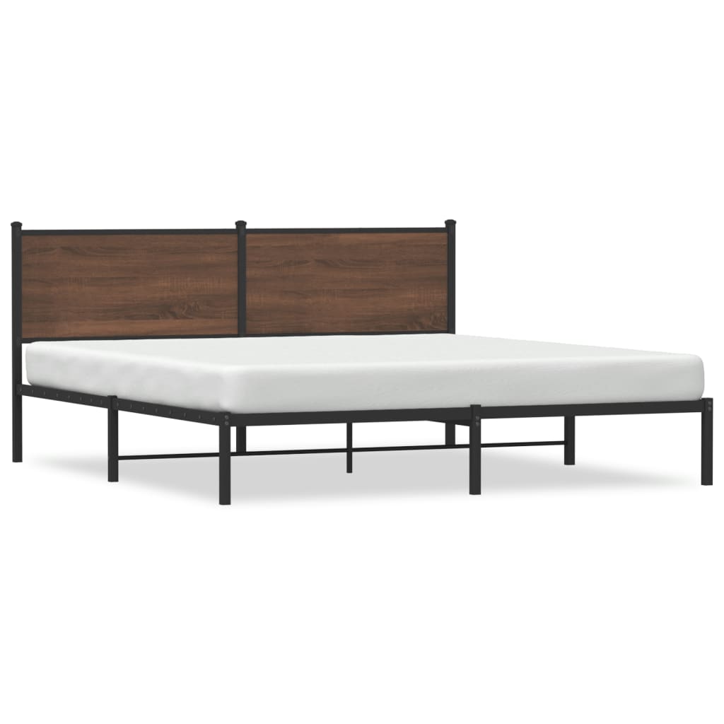Giroletto senza Materaso in Metallo Rovere Marrone 180x200 cm | homemem39