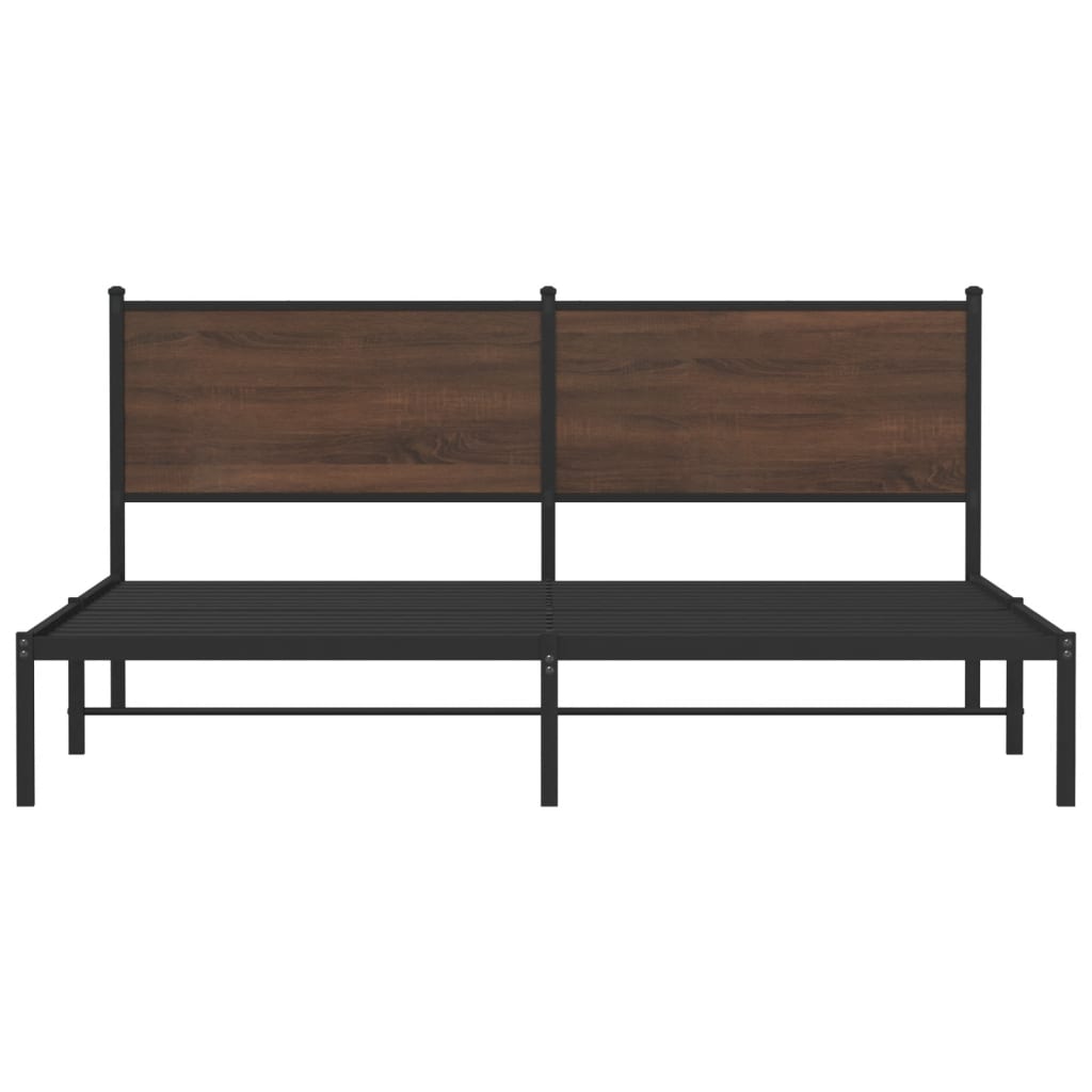 Giroletto senza Materaso in Metallo Rovere Marrone 180x200 cm | homemem39