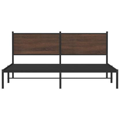 Giroletto senza Materaso in Metallo Rovere Marrone 180x200 cm | homemem39