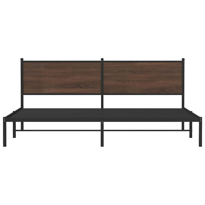 Giroletto senza Materaso in Metallo Rovere Marrone 193x203 cm | homemem39