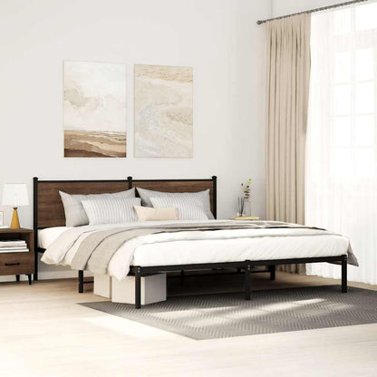 Giroletto senza Materaso in Metallo Rovere Marrone 193x203 cm | homemem39